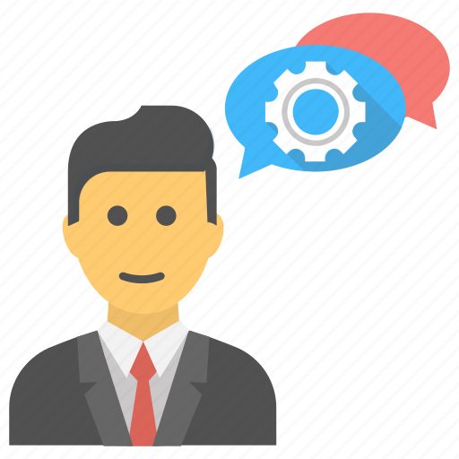 Chat support, cog, customer support, speech bubble, user icon - Download on Iconfinder