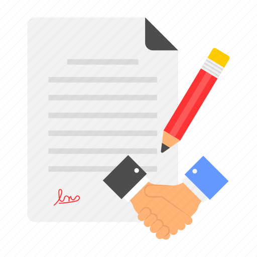 Business, work, agreement, contract, pencil, shaking hands, signature icon - Download on Iconfinder