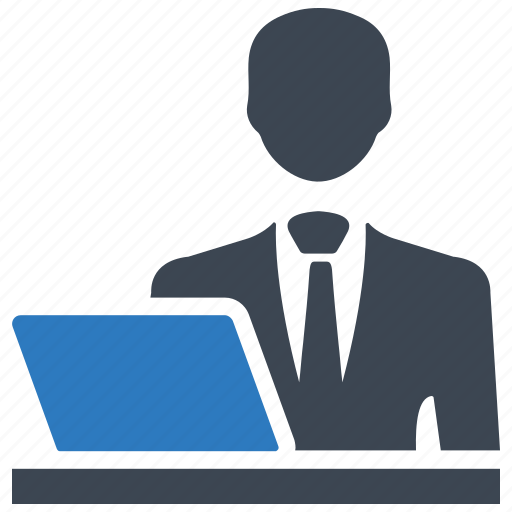 Admin, businessman, computer, laptop, user, working icon - Download on Iconfinder