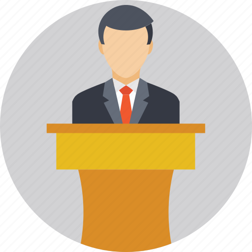 Orator, presentation, speaker, speech, speech podium icon - Download on Iconfinder