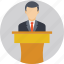 orator, presentation, speaker, speech, speech podium 