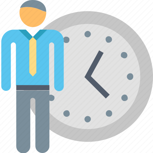 Time, clock, employee, hours, man, schedule, worker icon - Download on Iconfinder