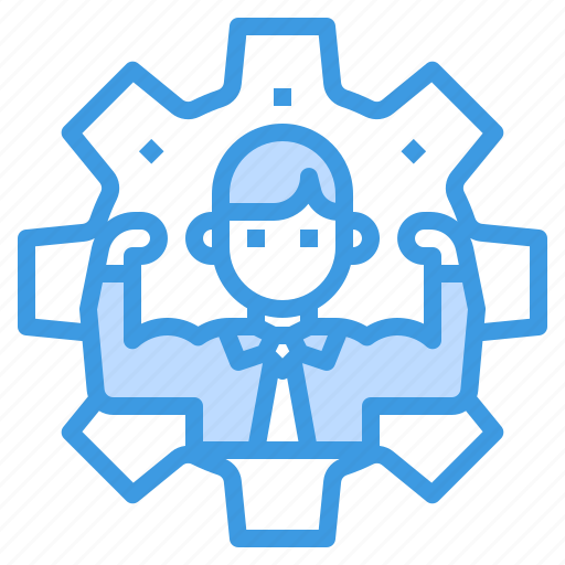 Businessman, config, gear, management, strong icon - Download on Iconfinder