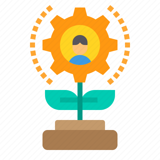 Gear, human, management, plant, resource, setting icon - Download on Iconfinder