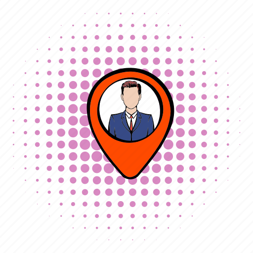 Comics, location, man, map, mark, navigation, pointer icon - Download on Iconfinder