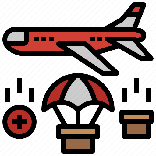 Chute, healthcare, humanitarian, medical, parcel, plane, supply icon - Download on Iconfinder