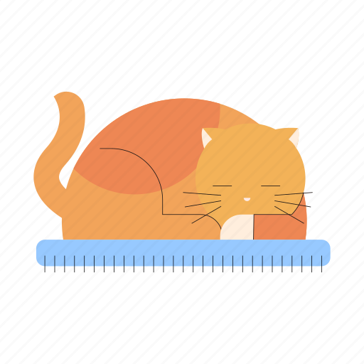 Adorable, cat, furry cat, kitty, pet, sleeping, snuggle icon - Download on Iconfinder