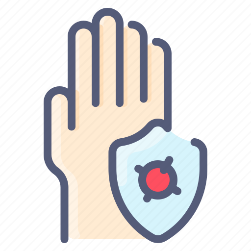 Bacteria, hand, hygiene, protection, shield, virus icon - Download on Iconfinder