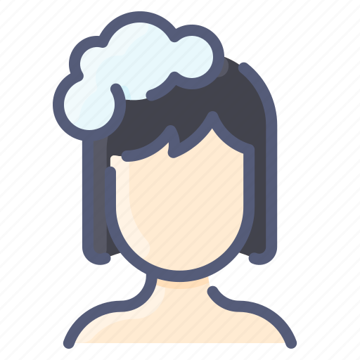 Clean, foam, hair, shampoo, shower, washing, woman icon - Download on Iconfinder