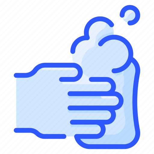 Bubble, clean, foam, hand, hygiene, soap, washing icon - Download on Iconfinder