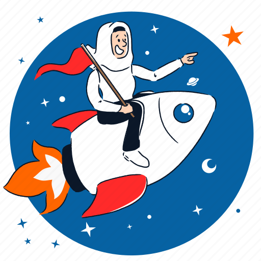 Goals, space, muslim, success, achievement, universe, fulfilled illustration - Download on Iconfinder