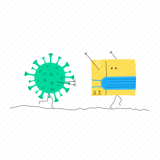 Covid, coronavirus, virus, corona, corona delivery, safe delivery, contactless delivery illustration - Download on Iconfinder