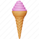 cone, ice cream, food, sweet, dessert, summer, strawberry 