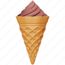 cone, ice cream, food, sweet, dessert, summer, chocolate 