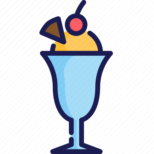Cherry, frozen, ice cream, scoop, summer, sweet, waffle icon - Download on Iconfinder
