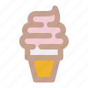 cone, ice cream, summer, sundaes