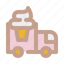 ice cream truck, ice cream cart, ice cream, delivery