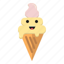 cream, emoticon, happy, ice, icecream