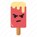 angry, cream, emoticon, ice, icecream