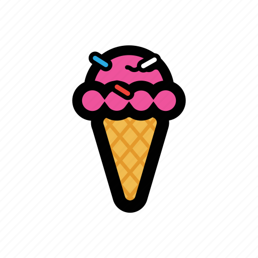Cone, cream, funfetti, ice icon - Download on Iconfinder