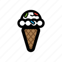 cone, cream, funfetti, ice