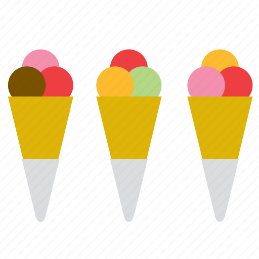 Cone, cornet, dessert, food, ice cream, ice-cream, scoop icon - Download on Iconfinder