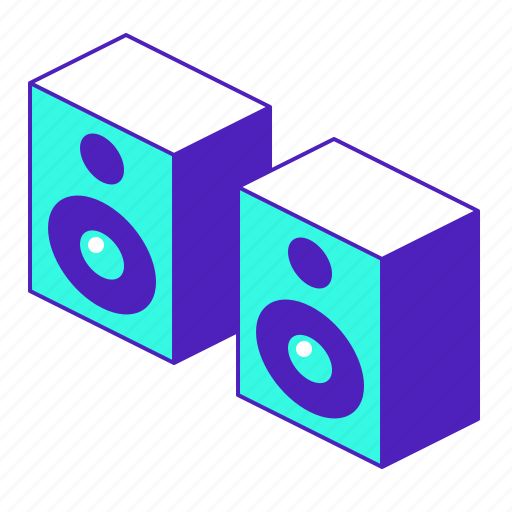 Speaker, sound, audio, music, isometric icon - Download on Iconfinder