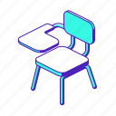chair, arm, desk, college, classroom, seat