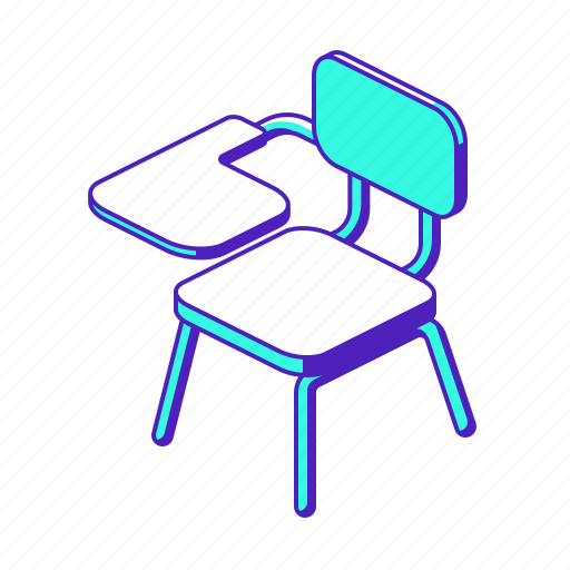 Chair, arm, desk, college, classroom, seat icon - Download on Iconfinder