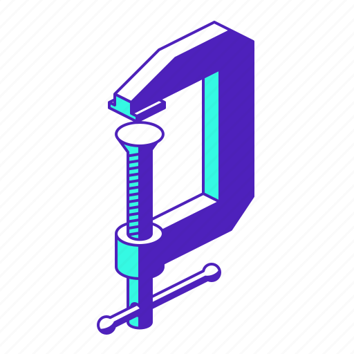 Clamp, g, tool, isometric, carpentry icon - Download on Iconfinder
