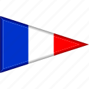 country, flag, france, national, pennant, triangle