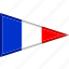 country, flag, france, national, pennant, triangle 