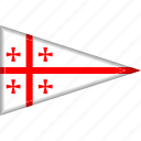 country, flag, georgia, national, pennant, triangle