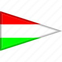 country, flag, hungary, national, pennant, triangle