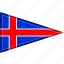 country, flag, iceland, national, pennant, triangle 