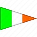 country, flag, ireland, national, pennant, triangle