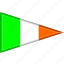 country, flag, ireland, national, pennant, triangle 