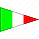 country, flag, italy, national, pennant, triangle