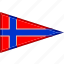 country, flag, national, norway, pennant, triangle 