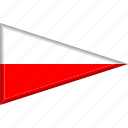 country, flag, national, pennant, poland, triangle 