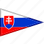 country, flag, national, pennant, slovakia, triangle 