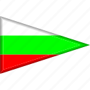 bulgaria, country, flag, national, pennant, triangle