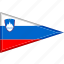 country, flag, national, pennant, slovenia, triangle 