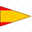 country, flag, national, pennant, spain, triangle 