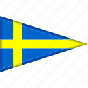 country, flag, national, pennant, sweden, triangle