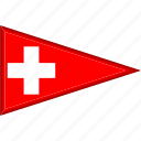 country, flag, national, pennant, switzerland, triangle 