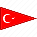country, flag, national, pennant, triangle, turkey