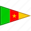 cameroon, country, flag, national, pennant, triangle 