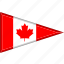 canada, country, flag, national, pennant, triangle 