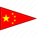 china, country, flag, national, pennant, triangle